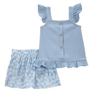 Carter's Baby 2-Piece Flutter-Sleeve Top & Skort Set Blue Oshkosh 3-6 Months